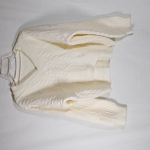🤎 cropped sweater cream color  size  M - Picture 1 of 7